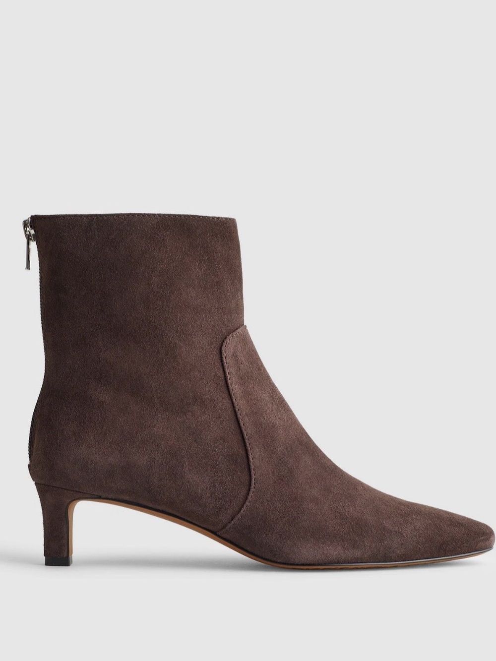 NWOB MADEWELL Women's The Dimes Kitten-Heel Boot Dark Roast Suede Size 9.5 NR863